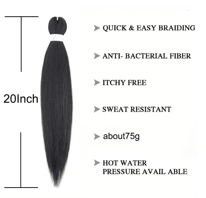 Pre Stretched Synthetic Yaki Braiding Hair 20 Inch