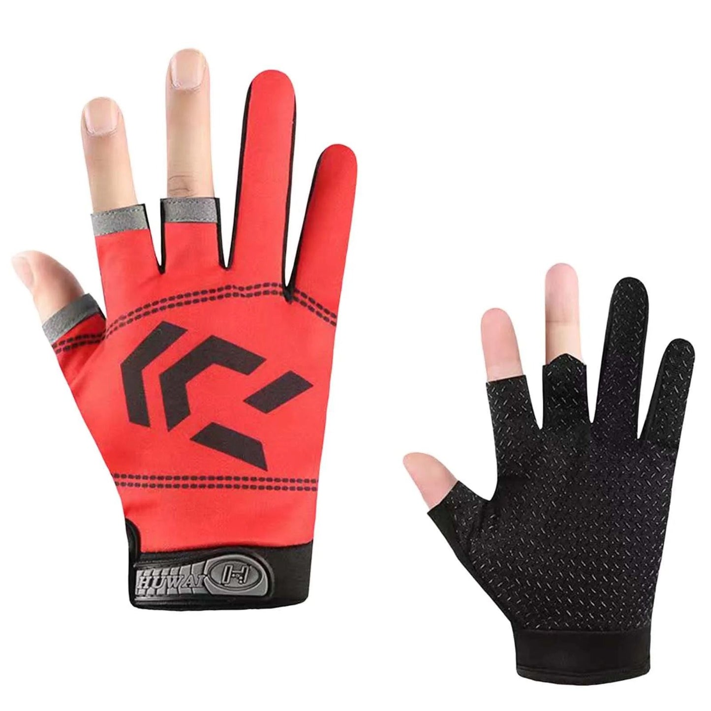Three Finger Cut Fishing Gloves for Sun Protection and Grip