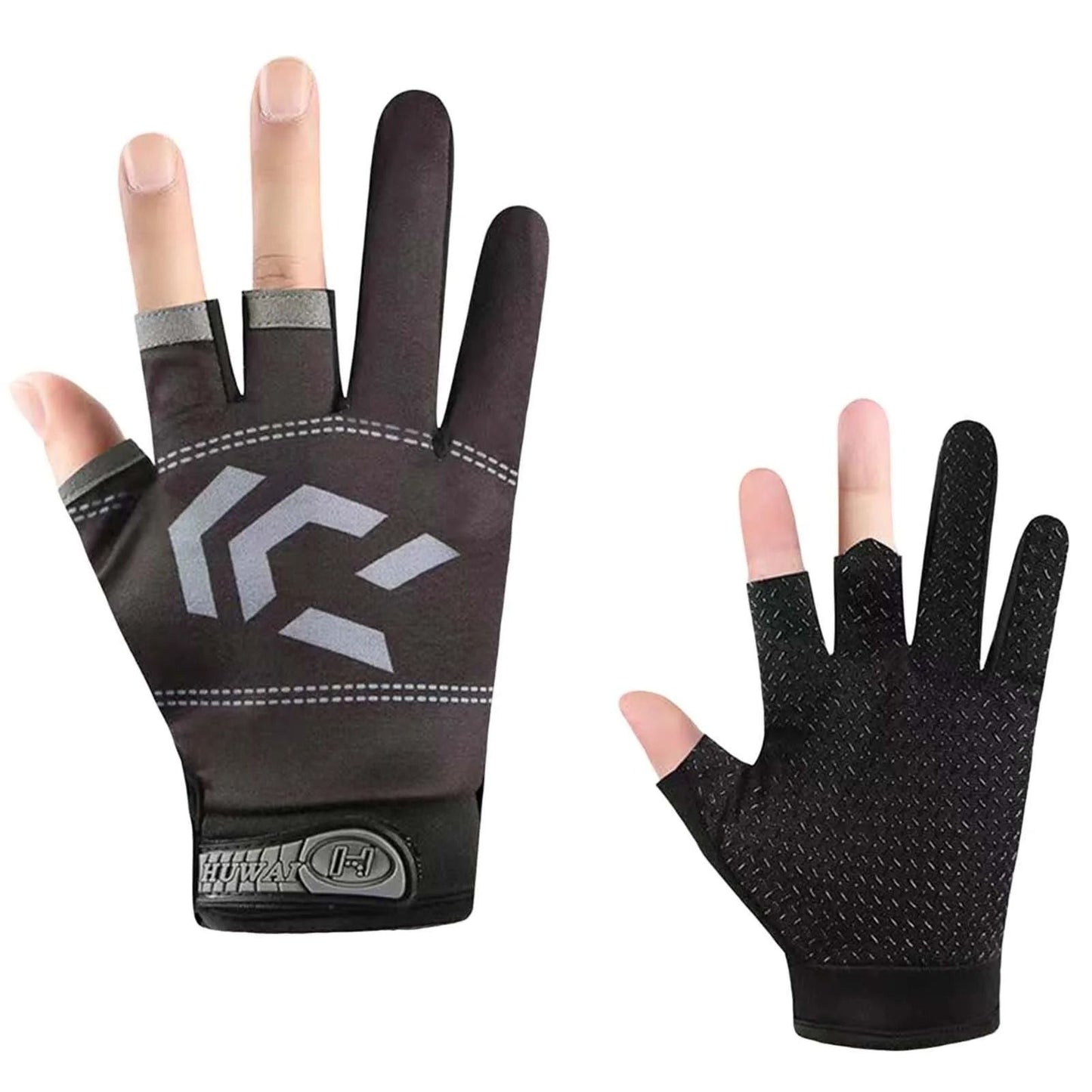Three Finger Cut Fishing Gloves for Sun Protection and Grip