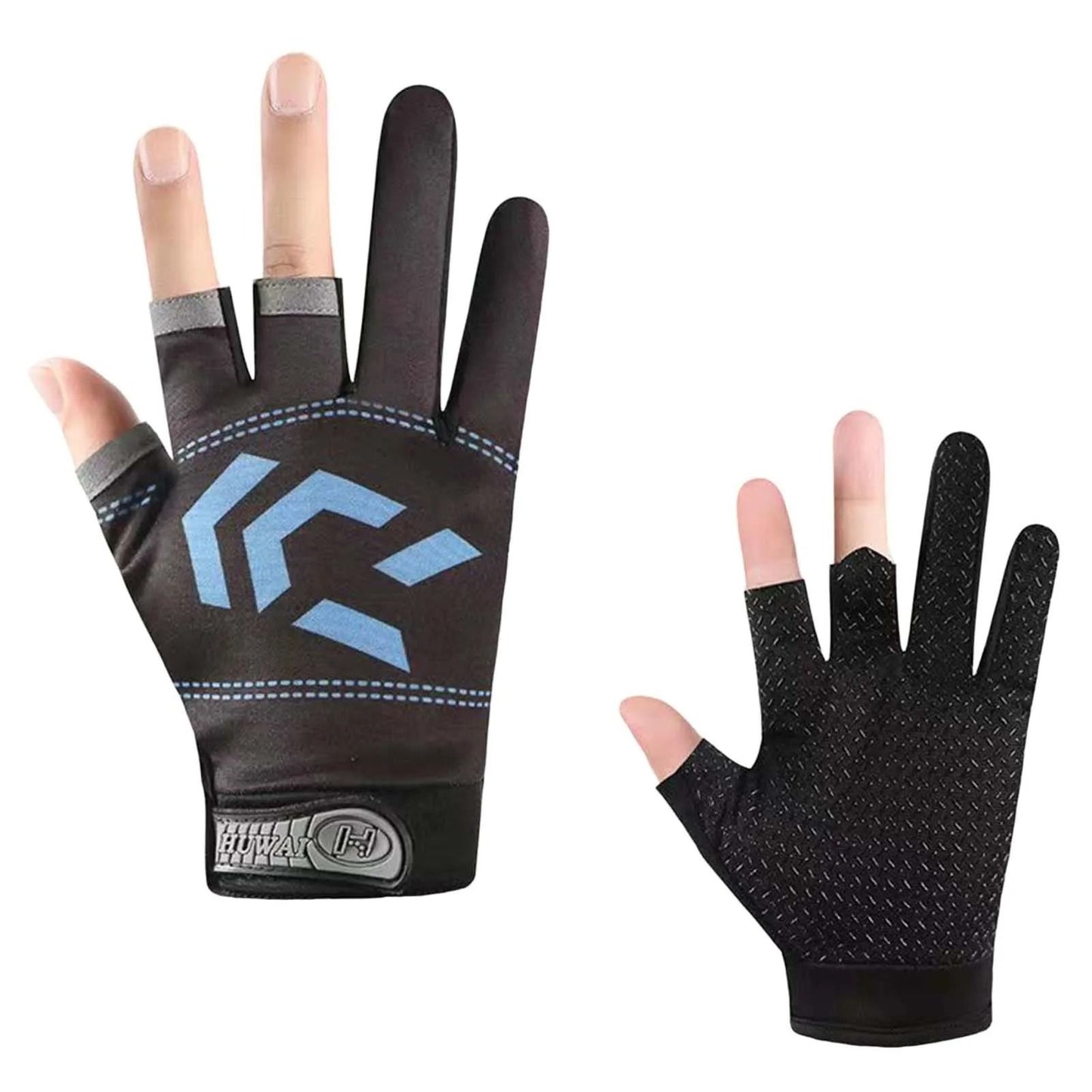 Three Finger Cut Fishing Gloves for Sun Protection and Grip