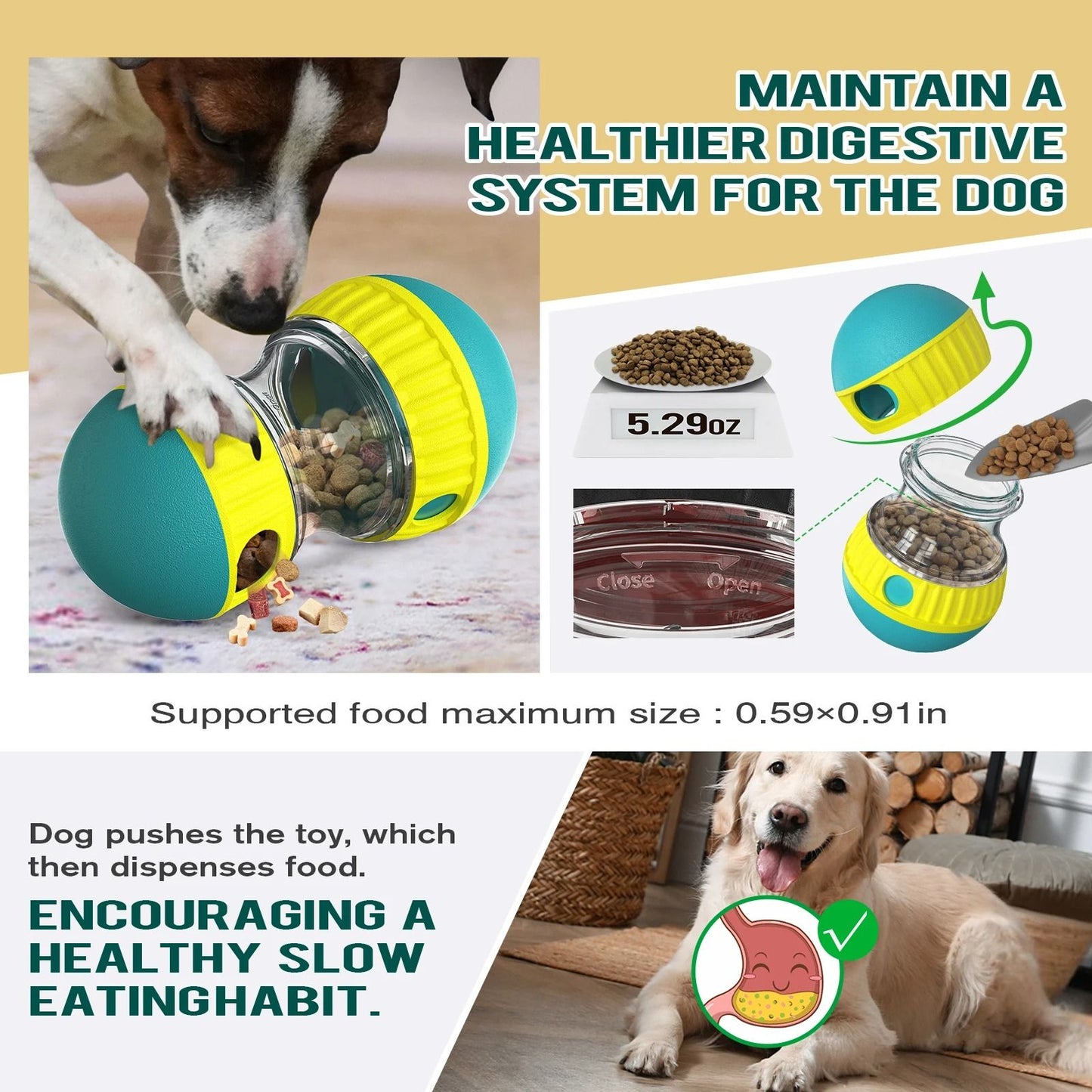 Treat Enrichment Pet Toy Slow Feeder Ball for Dogs