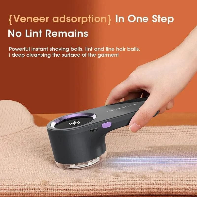 Electric Lint Remover LED Digital Fabric Shaver Rechargeable Fuzz Cleaner