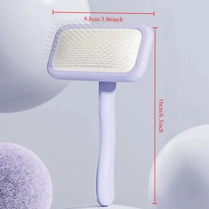 Dog and Cat Grooming Brush Stainless Steel Pet Hair Remover with Comfort Handle