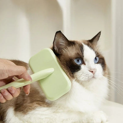 Dog and Cat Grooming Brush Stainless Steel Pet Hair Remover with Comfort Handle
