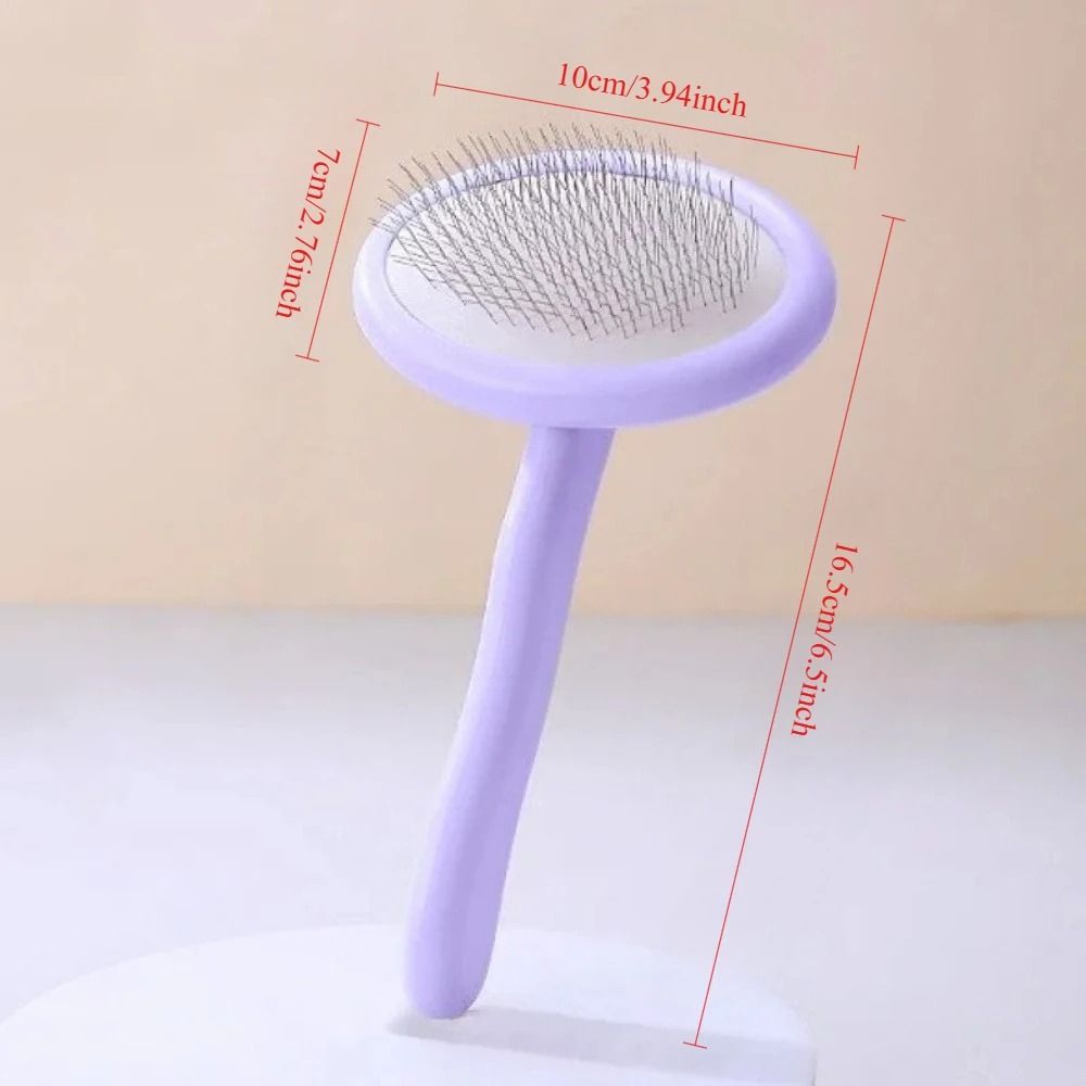 Dog and Cat Grooming Brush Stainless Steel Pet Hair Remover with Comfort Handle