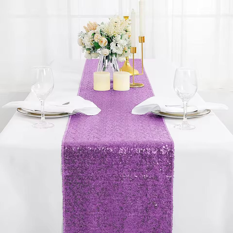Glitter Shine Sequin Table Runner 30by180 cm – Sparkling Party & Wedding Table Decor