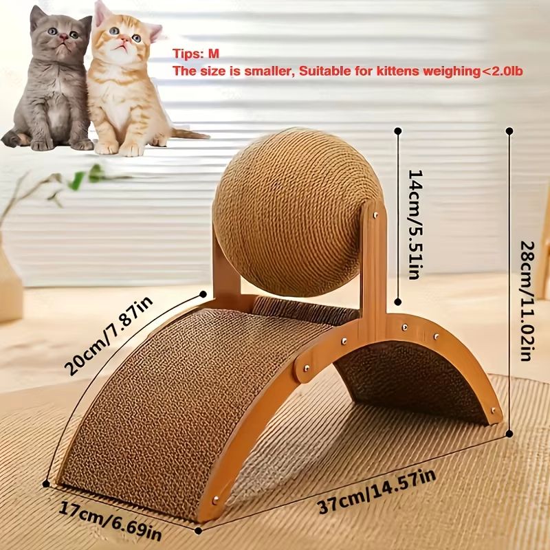 Vertical Cat Scratching Ball & Board Toy With Corrugated Column