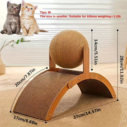 Vertical Cat Scratching Ball & Board Toy With Corrugated Column
