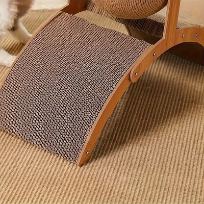 Vertical Cat Scratching Ball & Board Toy With Corrugated Column