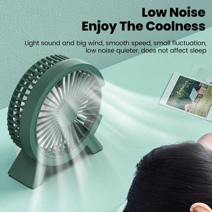 Mini USB Rechargeable Table Fan Portable Small Desktop Fan for Home and Office