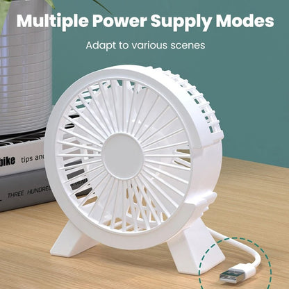Mini USB Rechargeable Table Fan Portable Small Desktop Fan for Home and Office
