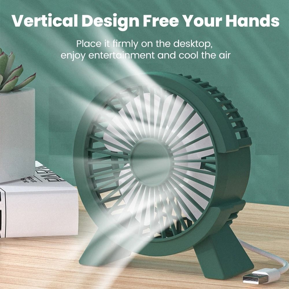 Mini USB Rechargeable Table Fan Portable Small Desktop Fan for Home and Office