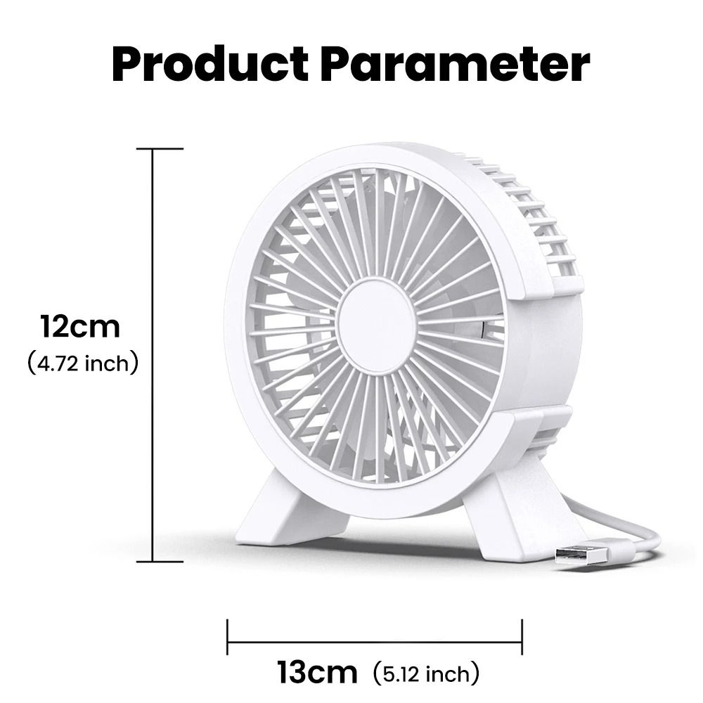 Mini USB Rechargeable Table Fan Portable Small Desktop Fan for Home and Office