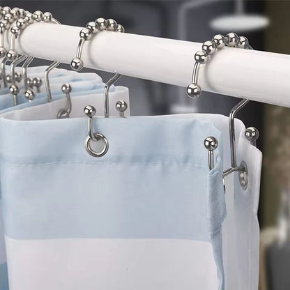 Premium Double-Sided Shower Curtain Hooks – Smooth-Glide Metal Rings for Easy Bathroom Curtain Hanging