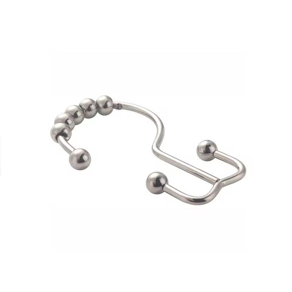 Premium Double-Sided Shower Curtain Hooks – Smooth-Glide Metal Rings for Easy Bathroom Curtain Hanging