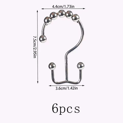 Premium Double-Sided Shower Curtain Hooks – Smooth-Glide Metal Rings for Easy Bathroom Curtain Hanging