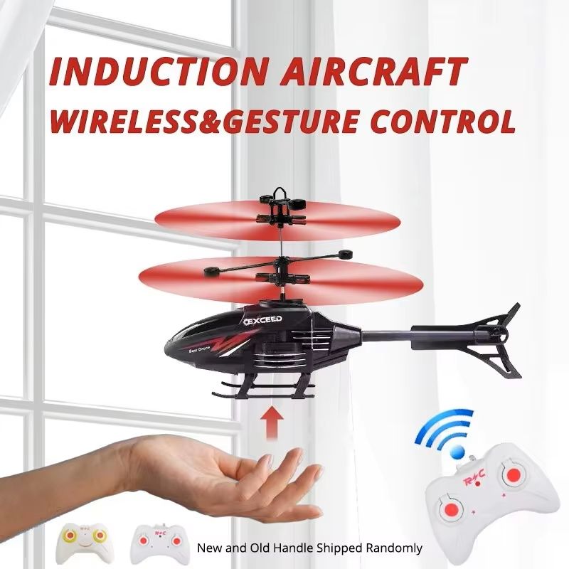 2 Channel Gesture Control RC Helicopter with LED Lights for Kids