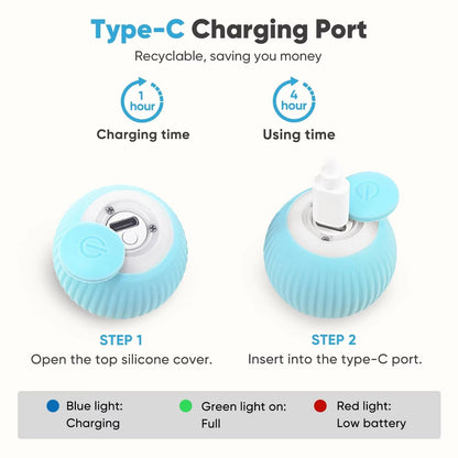 USB Rechargeable Smart Rolling Cat Ball – Automatic Interactive Toy For Indoor Cats