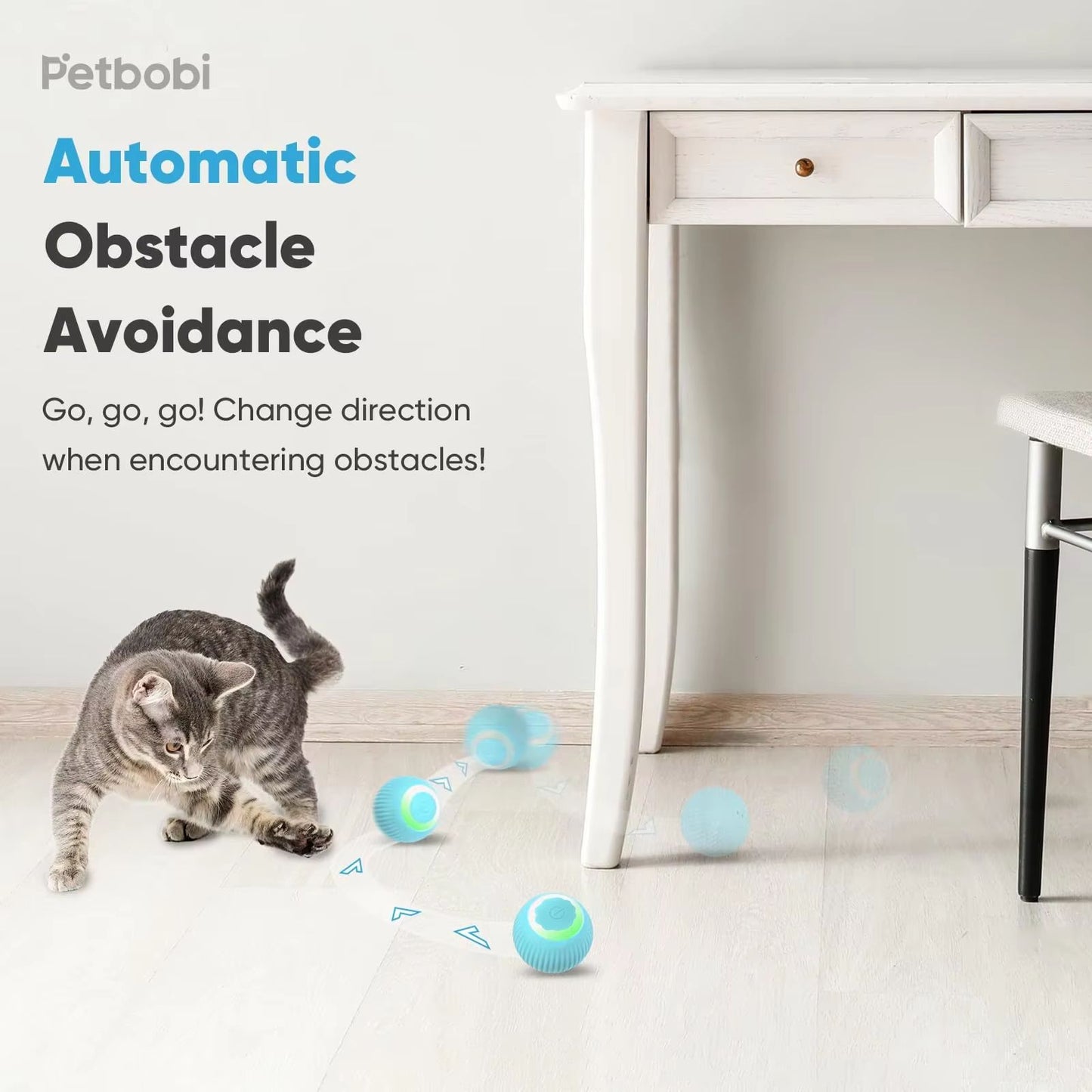 USB Rechargeable Smart Rolling Cat Ball – Automatic Interactive Toy For Indoor Cats