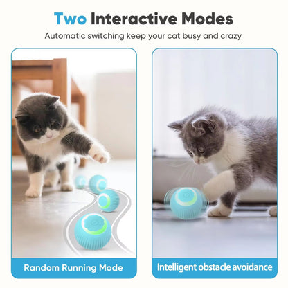 USB Rechargeable Smart Rolling Cat Ball – Automatic Interactive Toy For Indoor Cats
