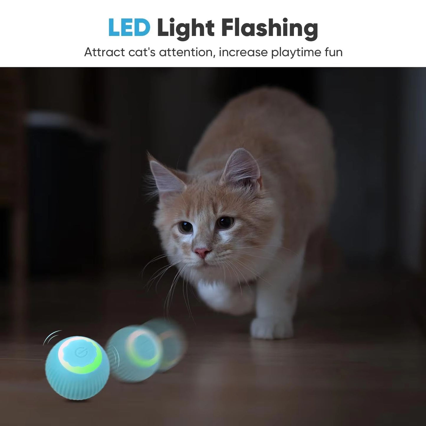 USB Rechargeable Smart Rolling Cat Ball – Automatic Interactive Toy For Indoor Cats