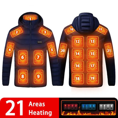 Heated Jacket for Men with 21 Heating Zones USB Winter Coat