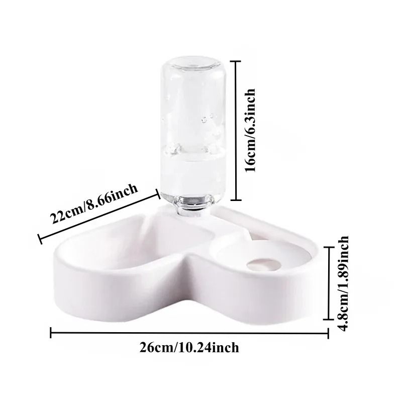 Pet Feeding Station with Double Bowls and Water Dispenser