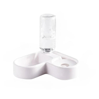 Pet Feeding Station with Double Bowls and Water Dispenser