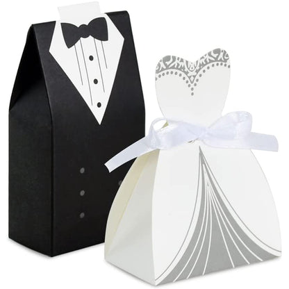 Tuxedo Wedding Dress Candy Boxes, Bride and Groom Packaging, Bridal Shower Party Supplies