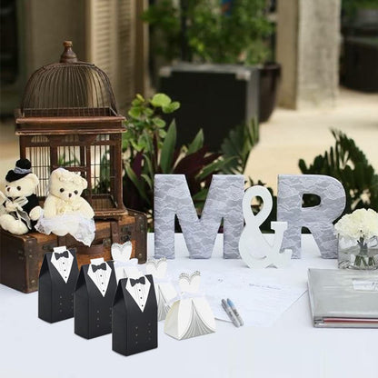 Tuxedo Wedding Dress Candy Boxes, Bride and Groom Packaging, Bridal Shower Party Supplies
