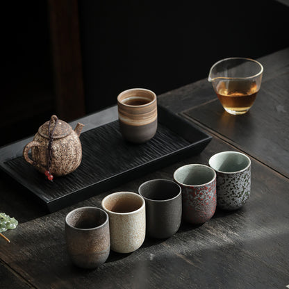 Japanese Stoneware Tea Mug, New Vintage Ceramics, Kung Fu Sake Coffee Cups Drinkware