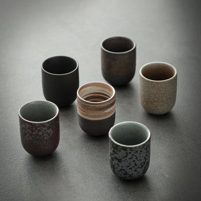 Japanese Stoneware Tea Mug, New Vintage Ceramics, Kung Fu Sake Coffee Cups Drinkware