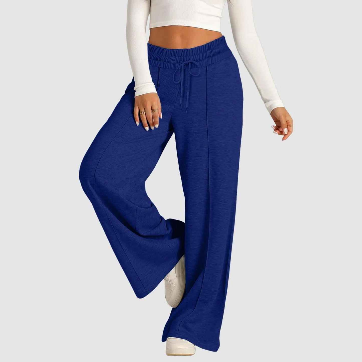 Womens Summer Tie Strap Wide Leg Jumpsuit Stretchy Casual Loose Pants
