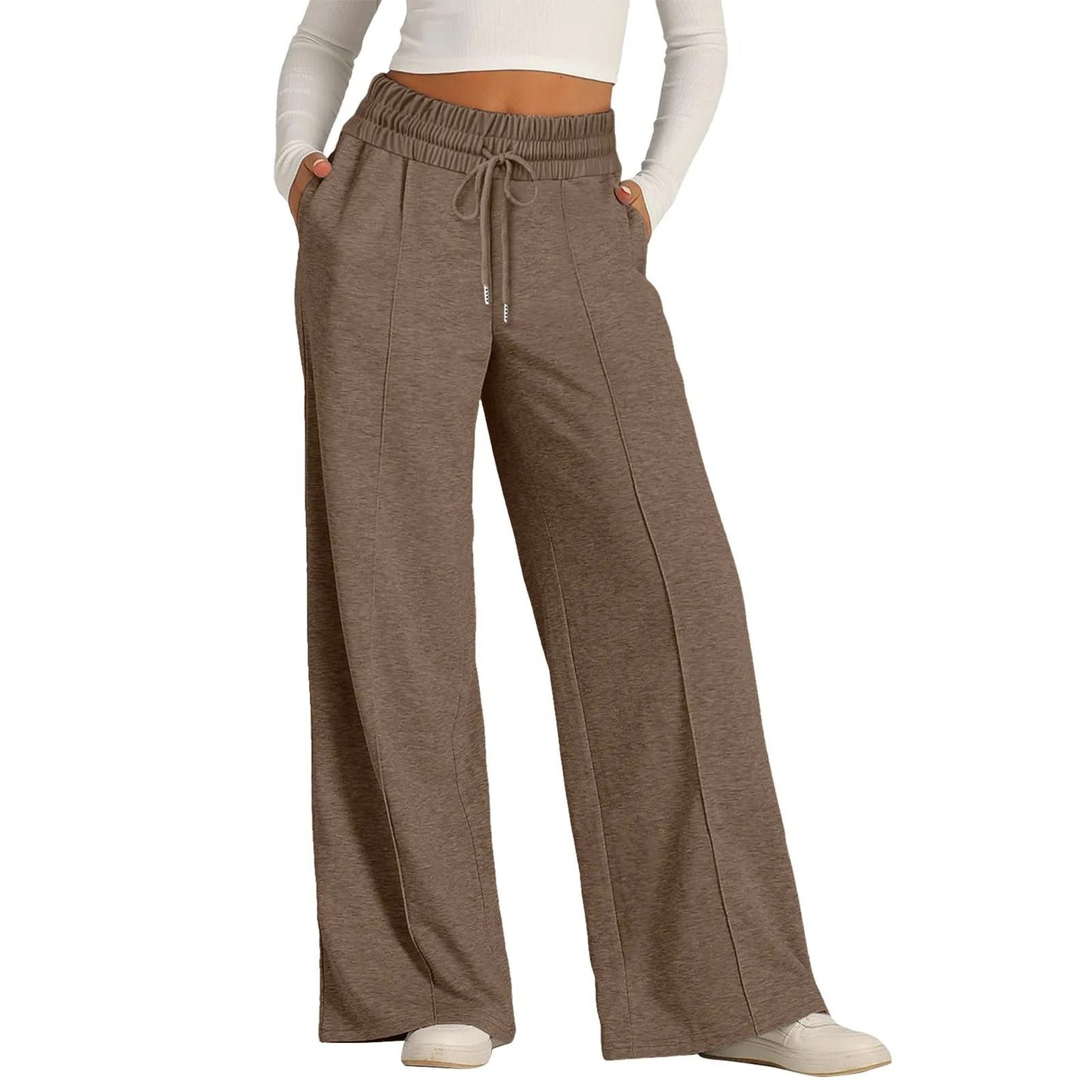 Womens Summer Tie Strap Wide Leg Jumpsuit Stretchy Casual Loose Pants