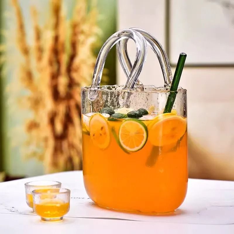 Handheld Glass Fruit Wine Cup Large Capacity Cocktail Cup Bar Drink Container