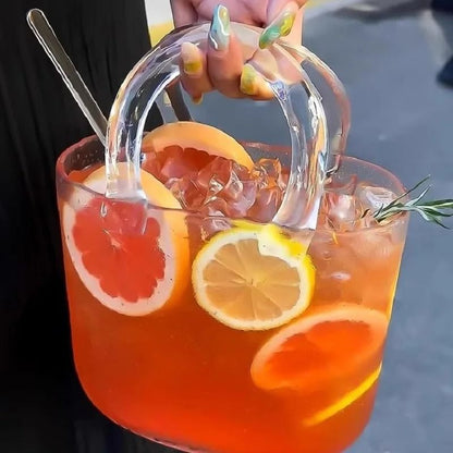 Handheld Glass Fruit Wine Cup Large Capacity Cocktail Cup Bar Drink Container
