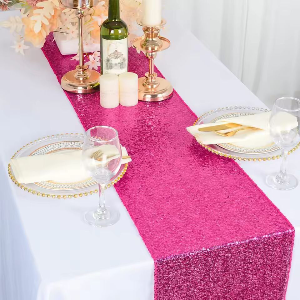 GlamourSpark Sequin Table Runner - Glitter Dining & Party Decor