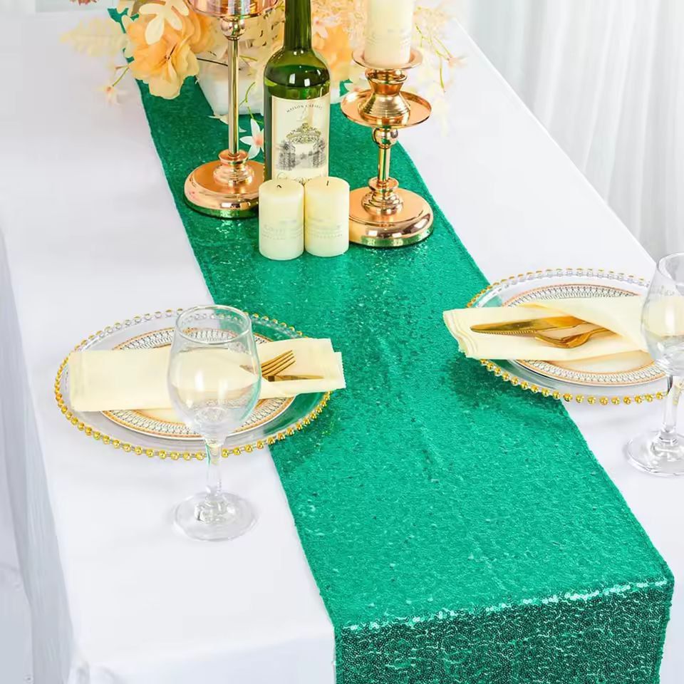 GlamourSpark Sequin Table Runner - Glitter Dining & Party Decor