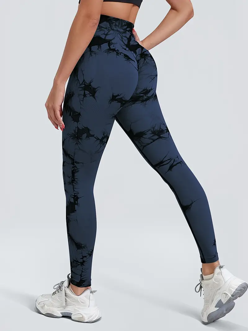 Comfortable Yoga Pants, Women's Seamless Tie-dye High Waist Workout Leggings Sportswear Workout Leggings Tights
