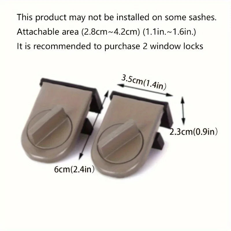 Sliding Window Safety Lock, Adjustable Safety Lock, Aluminium Alloy Anti-Theft Children Window Lock