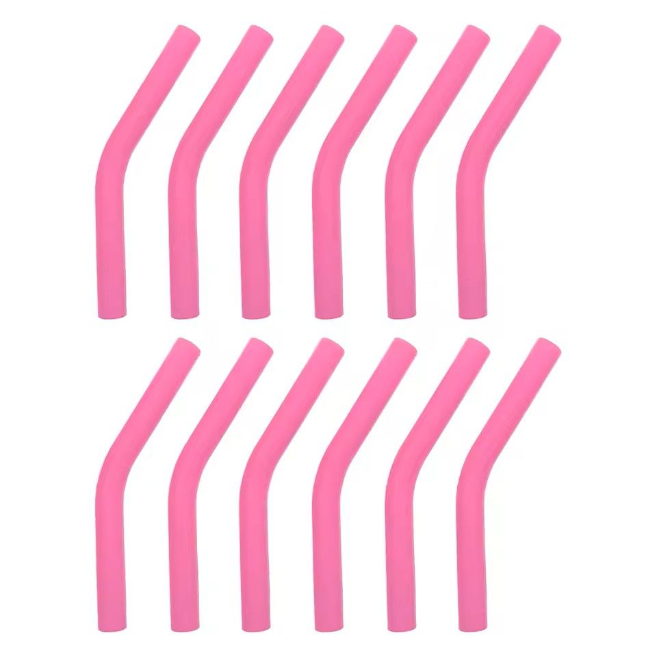 12pcs Silicone Straw Sleeves Reusable Straw Tips Food Grade Colorful Straw Covers Bendable Straw Accessories