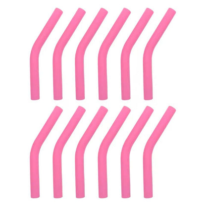 12pcs Silicone Straw Sleeves Reusable Straw Tips Food Grade Colorful Straw Covers Bendable Straw Accessories