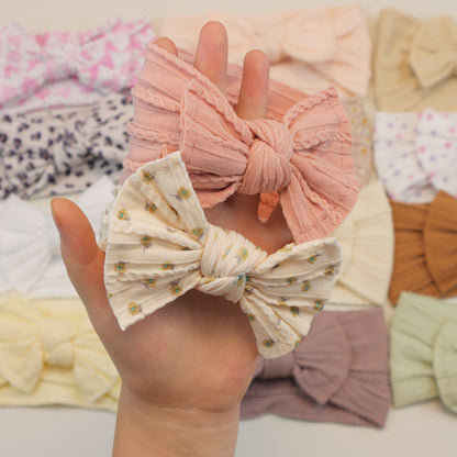 Infant Hair Accessories, Baby Girl Headbands Lot, Elastic Hair Bands, Newborn Gift Bows, Kids Turban Headband Set