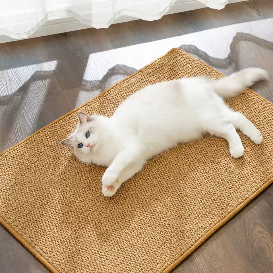 Horizontal Sisal Cat Scratching Mat Multifunctional Claw Sharpener for Small Medium and Large Cats