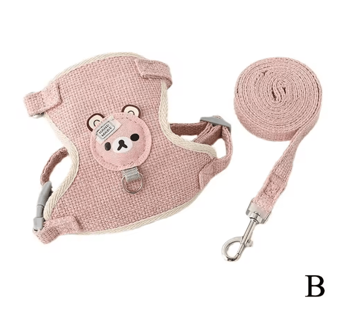 Small Pet Vest Harness and Leash Set for Dogs Cats and Bunnies