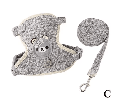 Small Pet Vest Harness and Leash Set for Dogs Cats and Bunnies