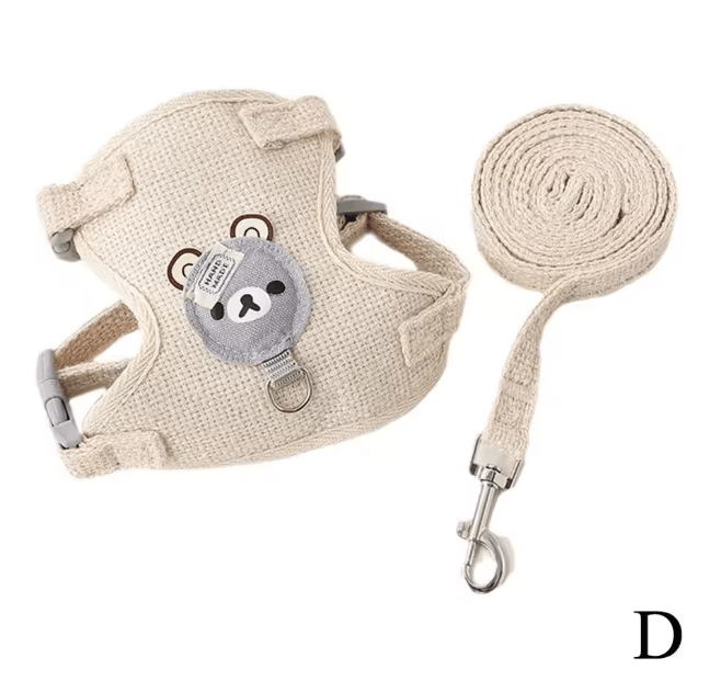 Small Pet Vest Harness and Leash Set for Dogs Cats and Bunnies