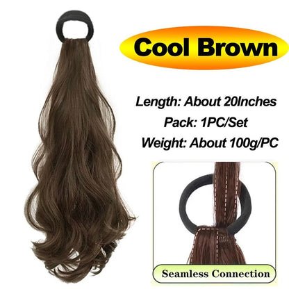 Long Wavy Synthetic Ponytail Hairpiece