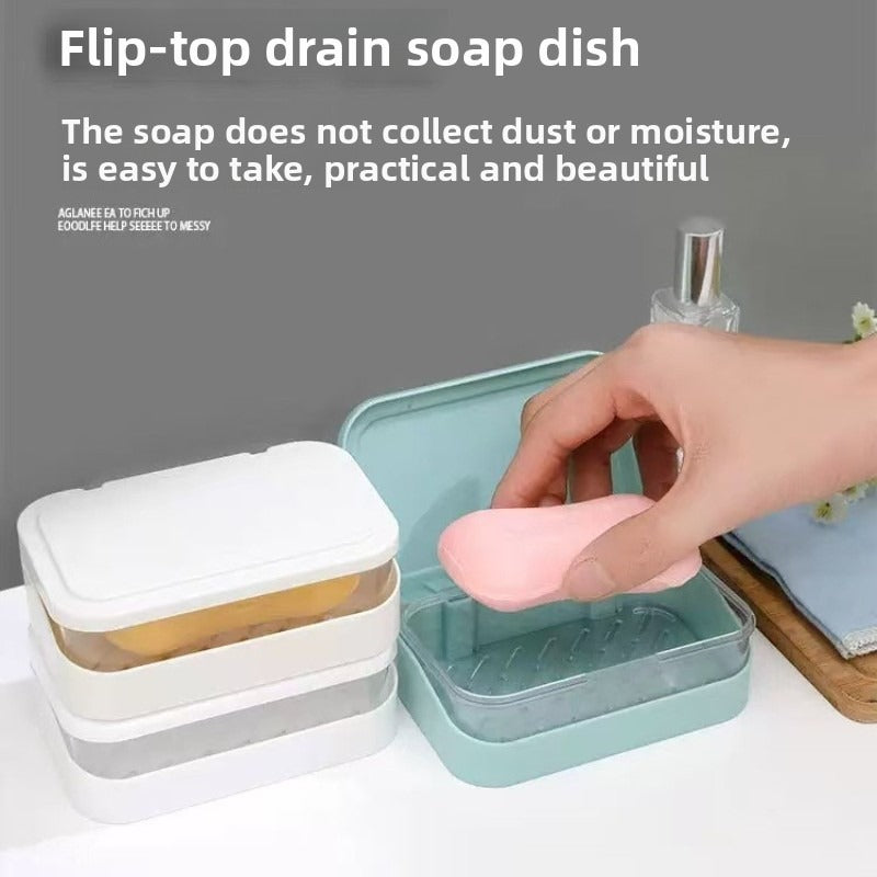 Drainage Soap Storage Rack, Bathroom Soap Box, No Punching Toilet Soap Box for Travel Use