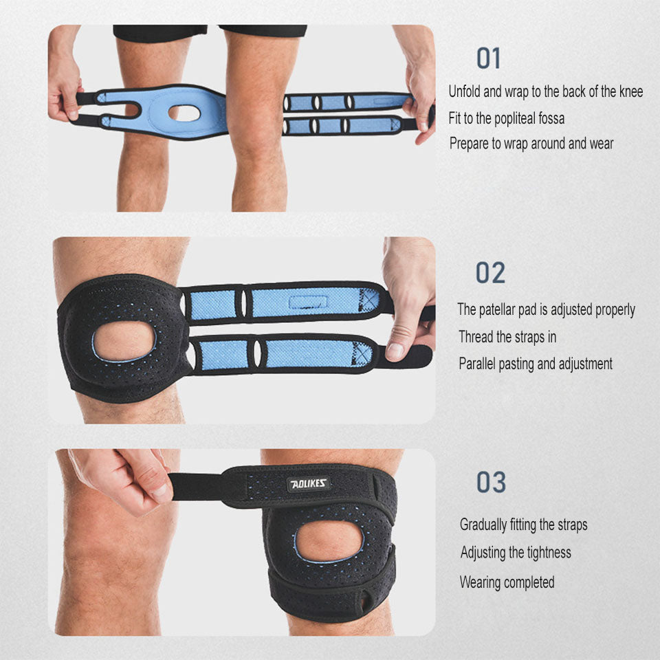 Patellar Tendon Knee Brace Support Strap with Gel Pad, Knee Pain Relief, Arthritis Stabilizer